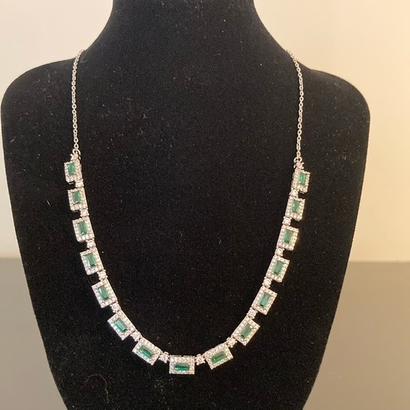 Macy's Jewelry - Macy's Green and Silver Geometric Necklace